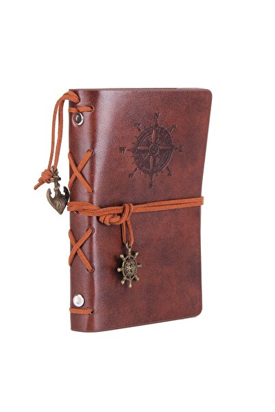 Choice Light brown Retro Notebook Traveler Diary Leather Soft Cover Small Size 13x9cm Replaceable Kraft Pap