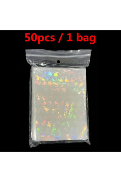 BANDAI 50 قطعة 66*91 مم غلاف غلاف بطاقات التداول بالليزر الناعم ثلاثي الأبعاد لمجلد حماية لعبة بوكيمون يوجي