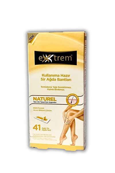 EXXTREM Kullanıma Hazır Sir Ağda Bantları 41 Adet - Naturel Tüm Cilt Tipleri - Etkili ve Pratik Ağda Çözümü