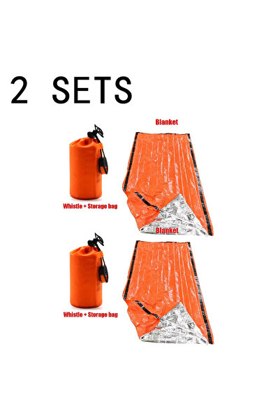 Choice orange sleepbag 2set Portable Waterproof Emergency Survival Sleeping B...
