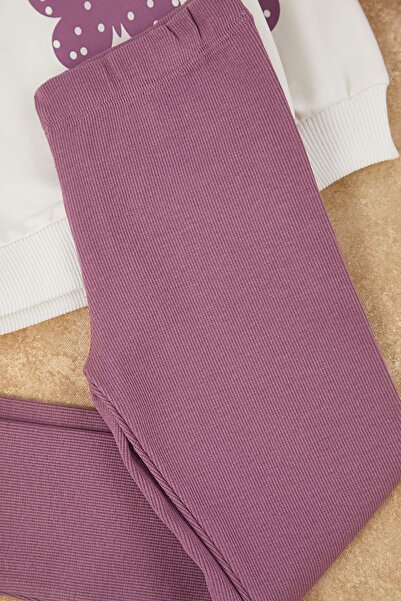 TRENDYOLKIDS طقم سترة محبوكة للفتيات مطبوعة من القطن بنسبة 100% من إكرو - طقم علوي TKDAW26AU00066