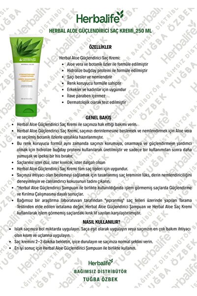 Herbalife Herbal Aloe Güçlendirici Saç Kremi_250 ml
