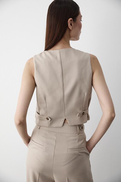 Laluvia Bézs Linda mellény nadrág szett