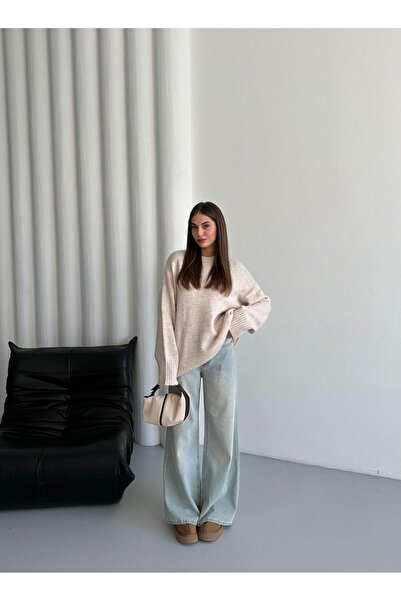 Laluvia Stone Plain Basic Thick Sweater