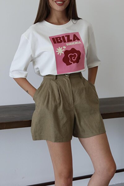 Laluvia Khaki plátěné šortky