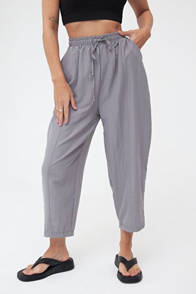 Laluvia Khaki Color Pocketed Ayrobin Shalwar Trousers