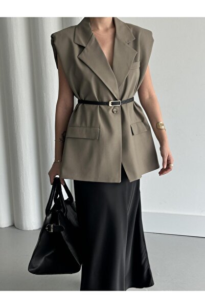 Laluvia Khaki vesta s páskem