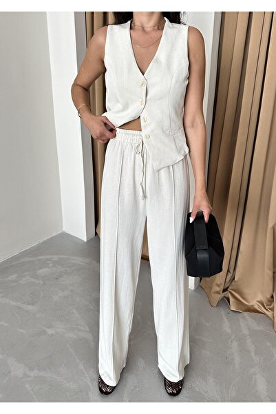 Laluvia Set de pantaloni vestă din lenjerie Lavin, 100% bumbac natural