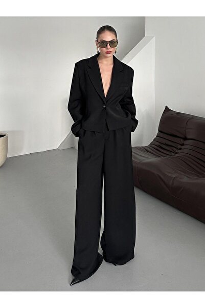 Laluvia Czarny zestaw kurtka i spodnie Paulina