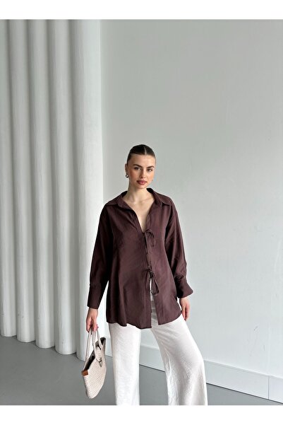 Laluvia Vínová košile se dvěma kravatami - 5275