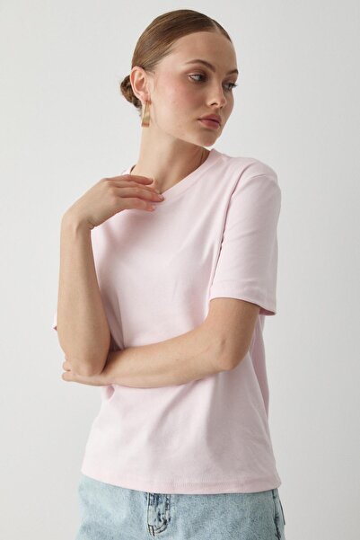 Laluvia Pink Basic T-Shirt