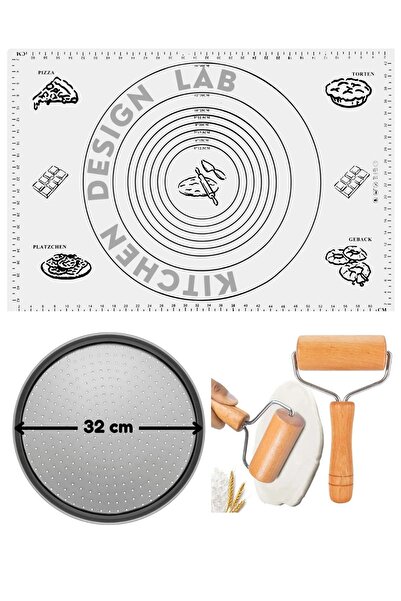 Atlas Mutfak بساط تشكيل العجين من السيليكون الأبيض مقاس 45 × 65 سم، صينية بيت...