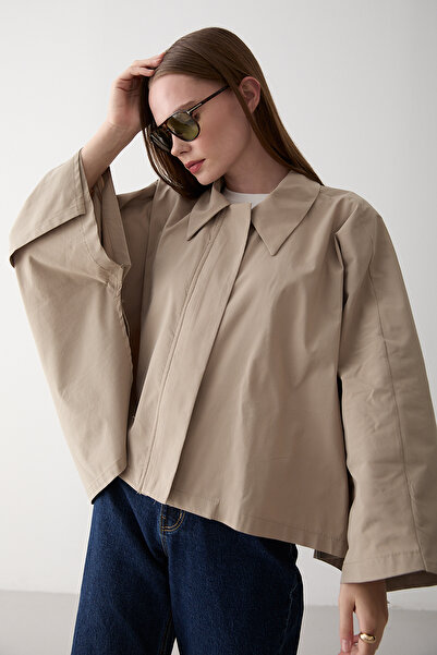 Laluvia Trenci model pelerina bej - 7603