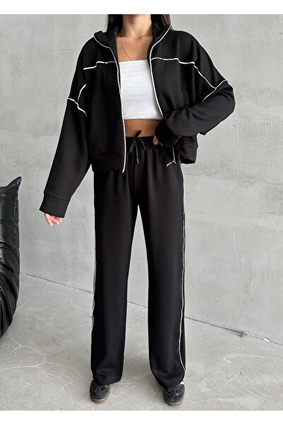 Laluvia Fekete Pablo szett szegélyszegélyes sportruhával