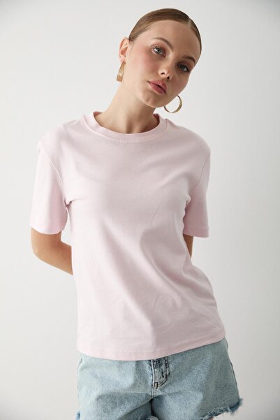 Laluvia Pink Basic T-Shirt