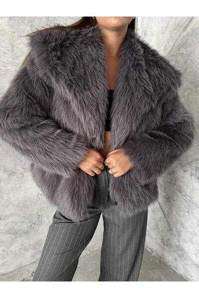 Laluvia Prémiová kožešina s antracitovou podšívkou Britney