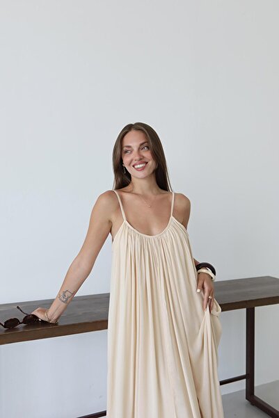 Laluvia Stone Strap Comfortable Cut Dress