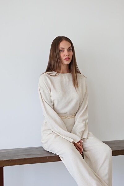 Laluvia Natural Marisol Bluz Pantolon Takım