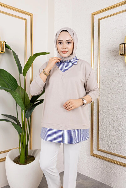 Moda MSK Women's Shirt Detailed Modal Fabric Tunic