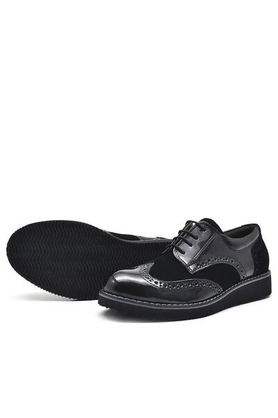 Rakerplus Ανδρικά νεανικά σχολικά παπούτσια Hidra λουστρίνι με κορδόνια