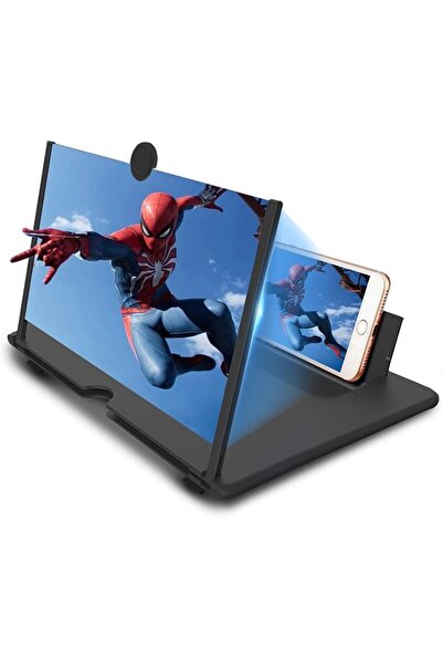 FOXMAG24 3D Image Magnifying Screen, Universal, 12 Inch, with Phone Holder, Black