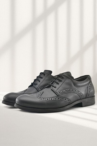 Rakerplus Класически обувки за момче от естествена кожа Titan в черно