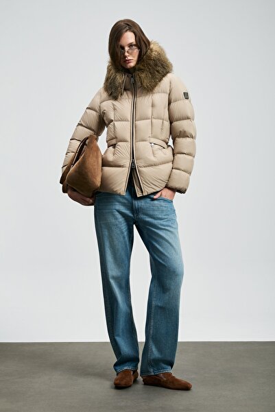 Lufian 122120042 Klemantın Goose down Women's Coat Beige