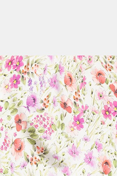 Saade Multicolored Floral Patterned Satin Maxi Length Woven Skirt