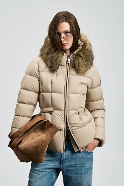 Lufian 122120042 Klemantın Goose down Women's Coat Beige