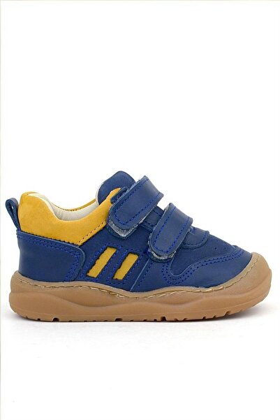 Rakerplus Schaggy Baby Sneakers - Genuine Leather, Navy Blue Yellow