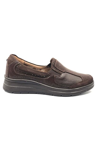 Forelli Faye Genuine Leather Orthopedic Comfort Women's Casual Shoes Brown