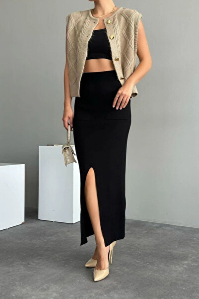 Bijuterria Skirt with Pockets Black