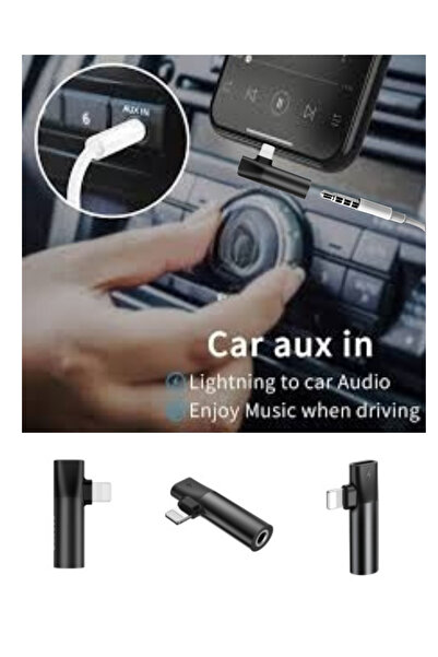 CODEGEN / Codegen Apple iPhone Lightning + 3.5mm Stereo Dönüştürücü Çoklayıcı Siyah Adaptör CDG-CNV48