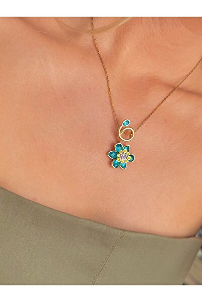 YOUES JEWELRY قلادة من سلسلة Idyllia على شكل زهرة وردية