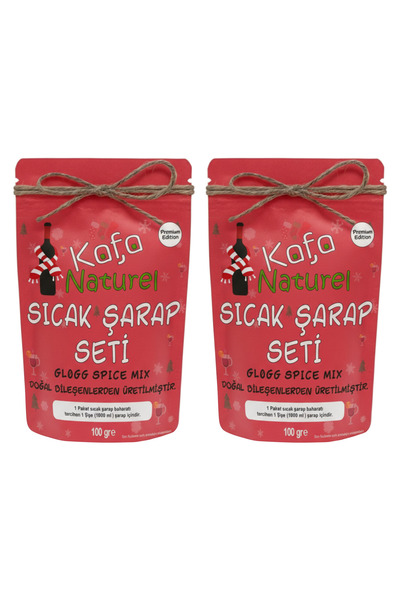kafa naturel Sıcak Şarap Seti 100 Gr Premium Edition Mulled Wine Set - Glögg- Yılbaşı Seti 2'li Paket