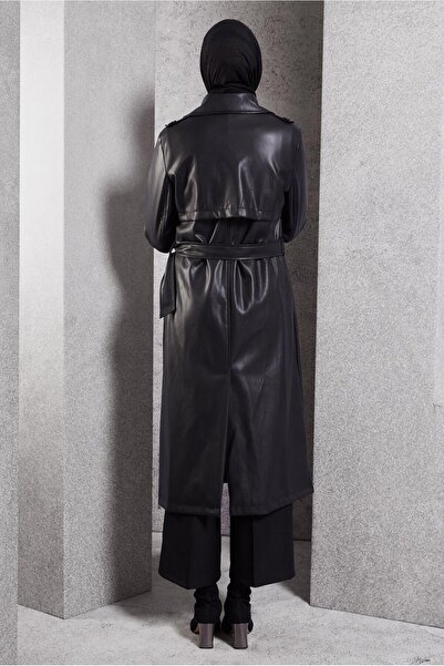 Alvina KEMERLİ SUNİ DERİ TRENÇKOT 10910