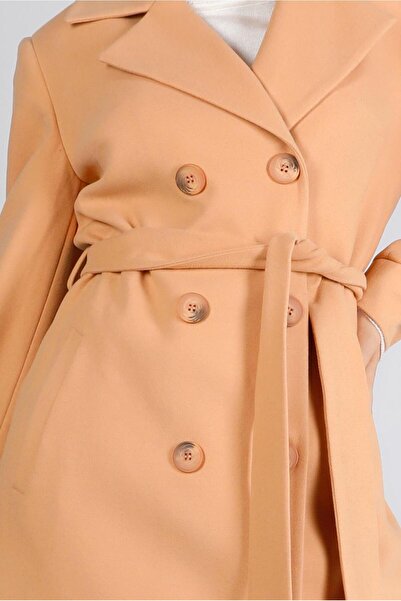 Alvina Double Breasted Collar Belted Coat 90305
