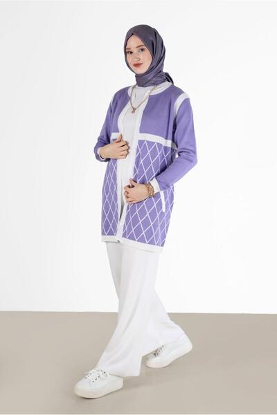 Alvina GEOMETRİK DESEN DETAYLI TRİKO HIRKA 42067