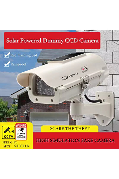 Choice كاميرا وهمية تعمل بالطاقة الشمسية ومقاومة للماء مع وميض LED أحمر، ومظه...
