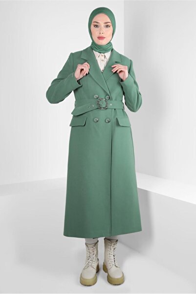 Alvina ΠΑΛΤΟ ΜΕ ΖΩΝΗ ΚΑΙ ΔΙΠΛΟ ΛΑΜΠΡΟ ΚΟΛΑΡΟ 90448