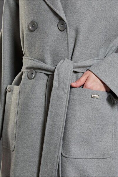 Alvina Belt Detailed Coat - Model 90548