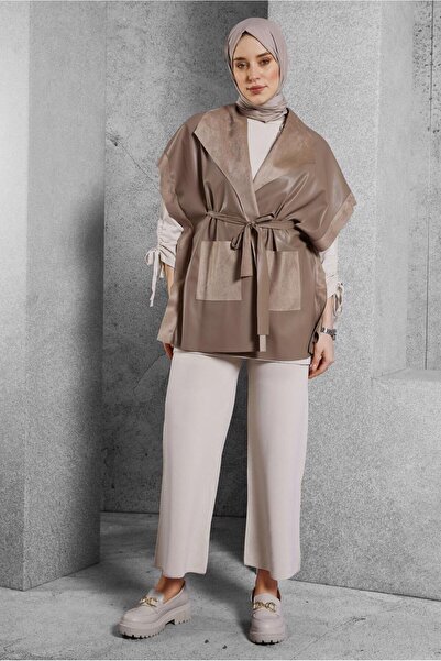 Alvina Sunny Leather Vest with Birds 45276
