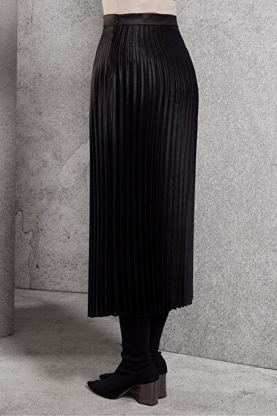 Alvina PİLİSELİ SUNİ DERİ ETEK 60633