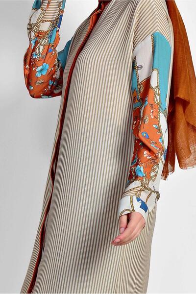 Alvina Çizgi Ve Çiçek Desenli Tunik 4113