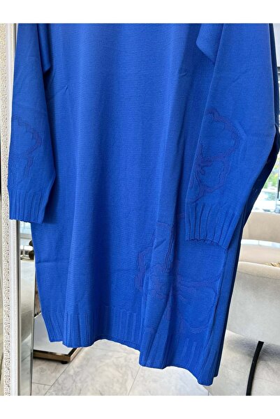 MERAM BUTİK Dna Mercerized Floral Tunic - Blue - 2