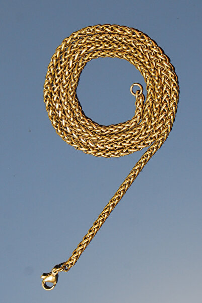 Rua Jewelry Çelik Italyan Örme Kolye 3 Mm Altın Renk | Kararmaz ,unisex ,2 Yıl Garantili