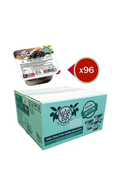 MarmaraBirlik Marbir Yağlı Salamura Siyah Zeytin Piknik 20 Gr. * 96 Adet (kol...