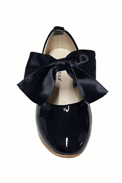 welissa Girl's Black Bow Ballerina Shoes