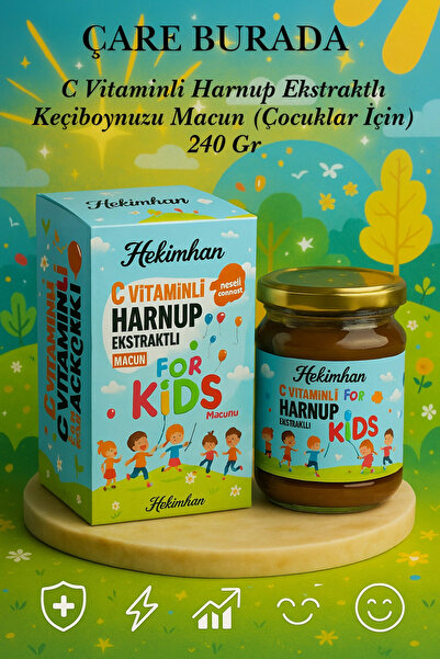 Hekimhan C VİTAMİNLİ HARNUPLU KEÇİBOYNUZU MACUNU (FOR KİDS) 240 gr