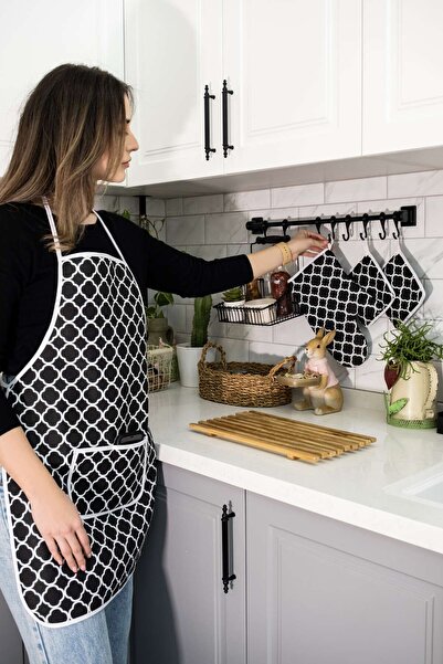 Morlay 4’lü Mutfak Çeyiz Seti ; Mutfak Önlüğü , Fırın Eldiveni Ve Tutacak Takımı